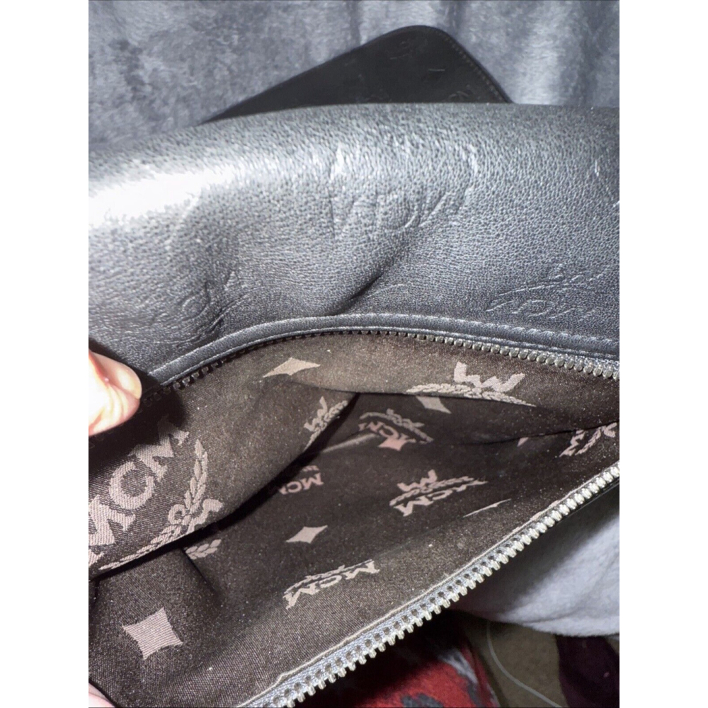 MCM Crossbody Leather Black Messenger Handbag Unisex - Picture 10 of 17